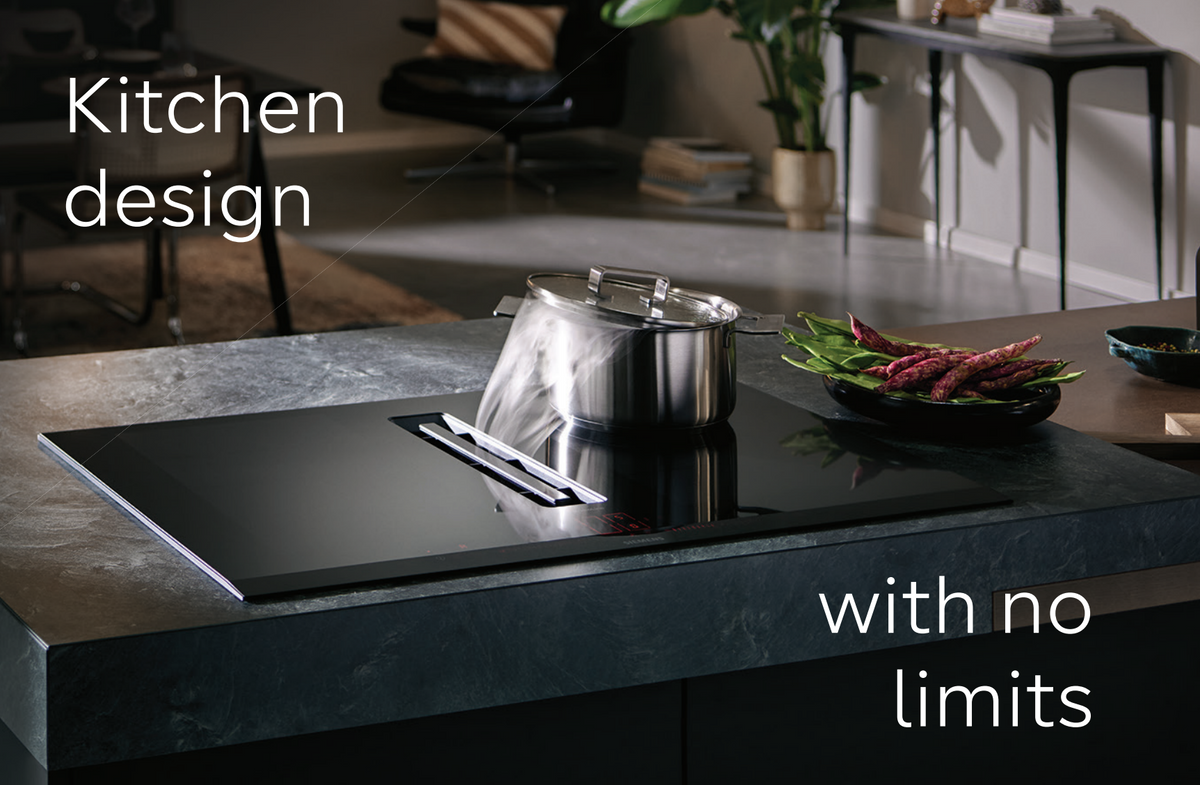 Siemens iQ700 induction hob with integrated ventilation system, 80 cm surface mount with frame in sleek modern design